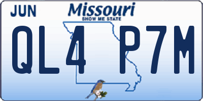 MO license plate QL4P7M