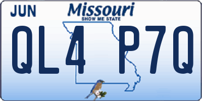 MO license plate QL4P7Q