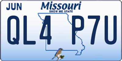 MO license plate QL4P7U