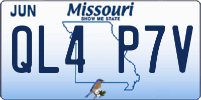 MO license plate QL4P7V