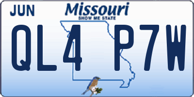 MO license plate QL4P7W