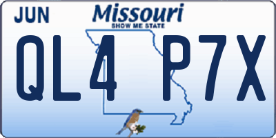 MO license plate QL4P7X