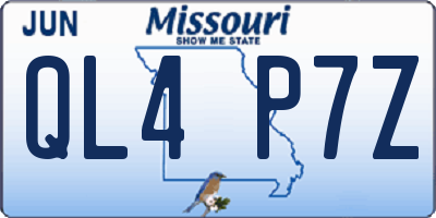 MO license plate QL4P7Z