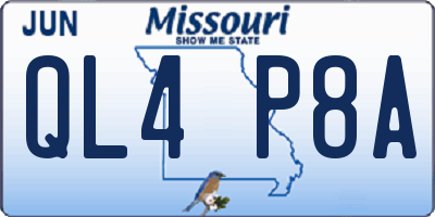 MO license plate QL4P8A