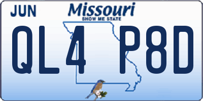 MO license plate QL4P8D