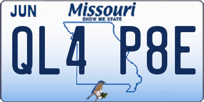 MO license plate QL4P8E