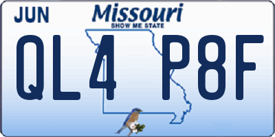 MO license plate QL4P8F