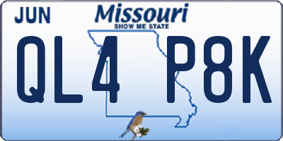 MO license plate QL4P8K