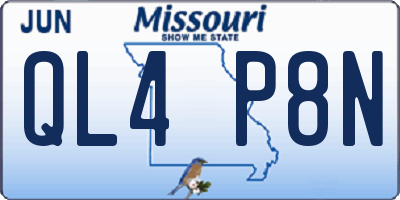 MO license plate QL4P8N