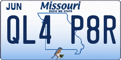 MO license plate QL4P8R