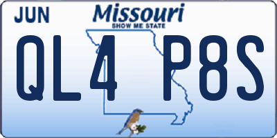 MO license plate QL4P8S