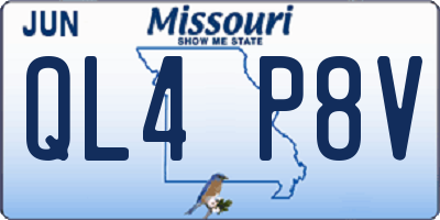 MO license plate QL4P8V