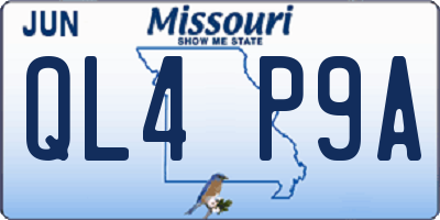 MO license plate QL4P9A