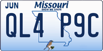 MO license plate QL4P9C