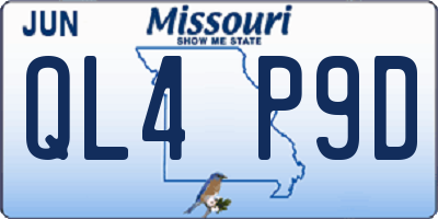 MO license plate QL4P9D