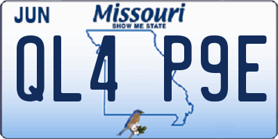MO license plate QL4P9E