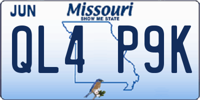 MO license plate QL4P9K