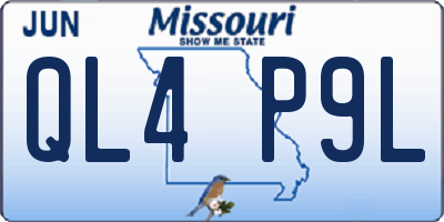 MO license plate QL4P9L