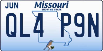 MO license plate QL4P9N