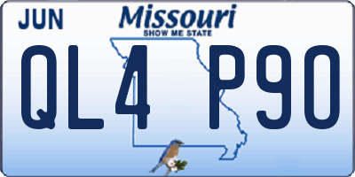 MO license plate QL4P9O