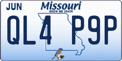 MO license plate QL4P9P