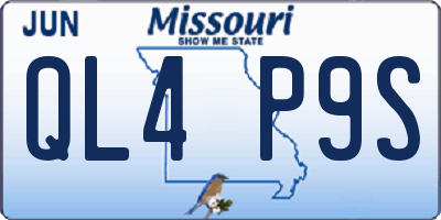 MO license plate QL4P9S