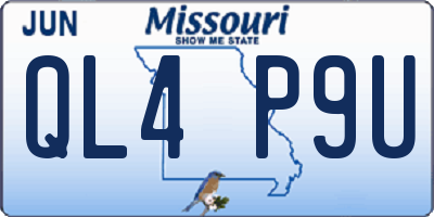 MO license plate QL4P9U