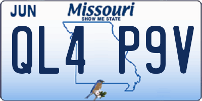 MO license plate QL4P9V