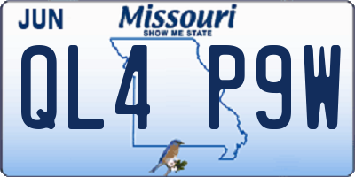 MO license plate QL4P9W