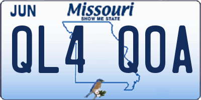 MO license plate QL4Q0A