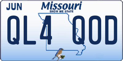 MO license plate QL4Q0D