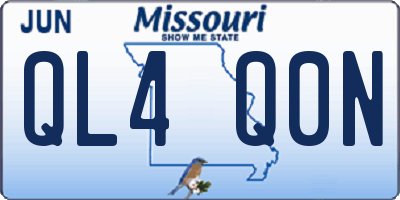 MO license plate QL4Q0N