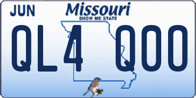 MO license plate QL4Q0O