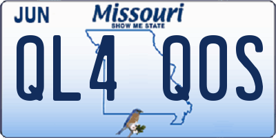 MO license plate QL4Q0S