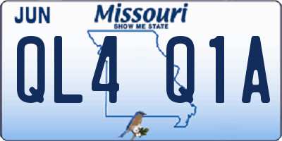 MO license plate QL4Q1A