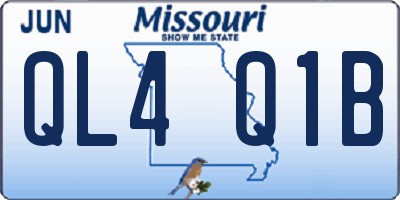 MO license plate QL4Q1B