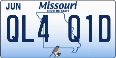 MO license plate QL4Q1D