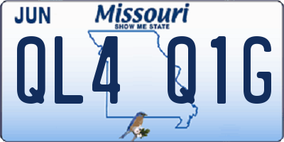 MO license plate QL4Q1G