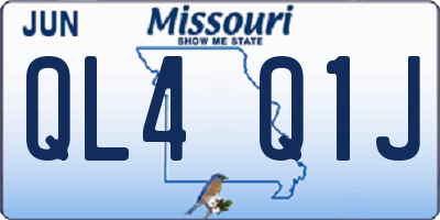 MO license plate QL4Q1J