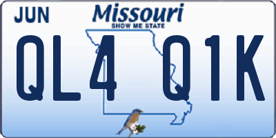 MO license plate QL4Q1K