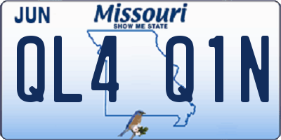 MO license plate QL4Q1N