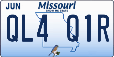MO license plate QL4Q1R