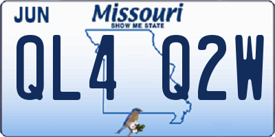 MO license plate QL4Q2W