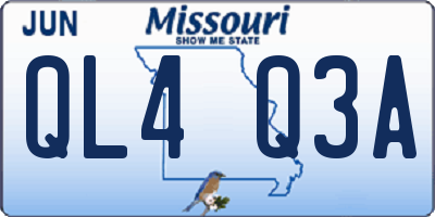 MO license plate QL4Q3A