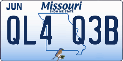 MO license plate QL4Q3B