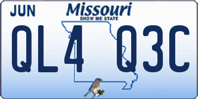 MO license plate QL4Q3C