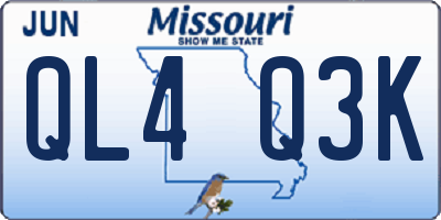 MO license plate QL4Q3K