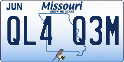 MO license plate QL4Q3M