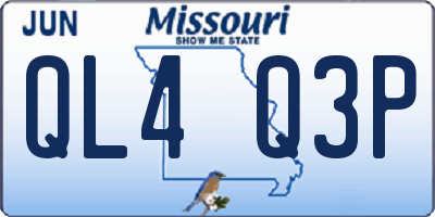 MO license plate QL4Q3P