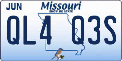 MO license plate QL4Q3S